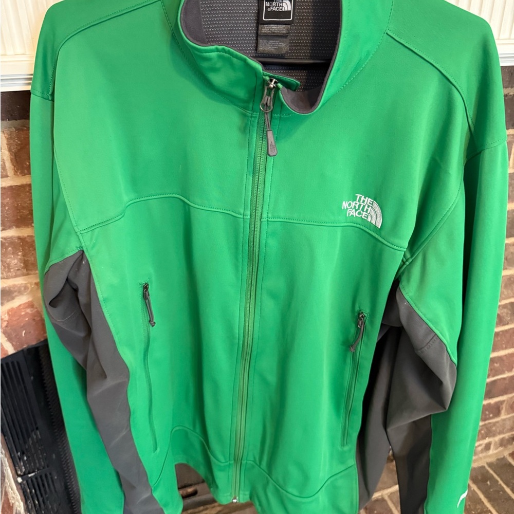 The North Face Men's Vibrant Green and Charcoal Jacket